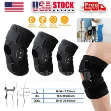 Hinged Knee Brace Compression Sleeve Joint Support Open Patella Stabilizer Wrap