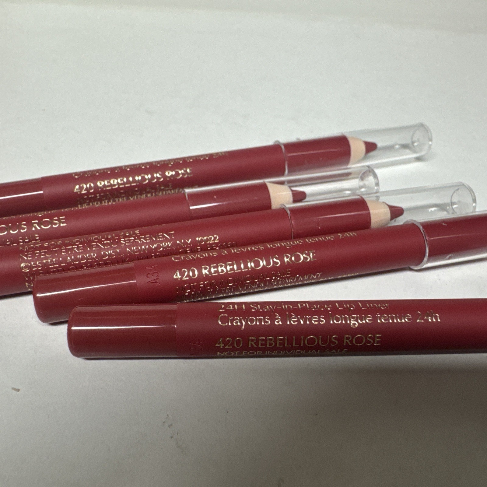 5 Estee Lauder Double Wear  Stay In Place Lip Liner  420 Rebellious Rose mini