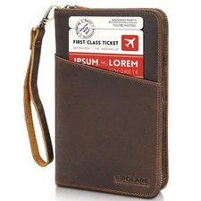 Polare Full Grain Leather Passport Holder Cover Case RFID Blocking Family Travel
