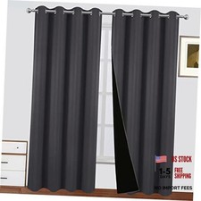 100 Blackout Curtains 52 x 84 Inch/Curtains 52"W x 84"L Pack of 2 Dark Grey
