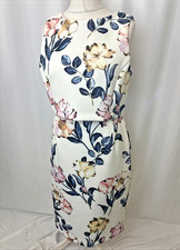 Phase Eight Peony Printed Sheath Dress Floral Occasion Ivory UK14 NWT C5807