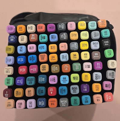 Touch Alcohol Markers Set 80pcs Multicolor with Carrying Case