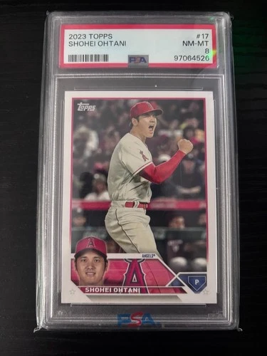 Shohei Ohtani PSA 8 2023 Topps #17 Angels MVP | Clean Slab Investment Card