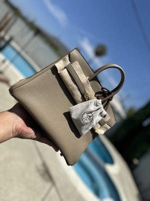 HERMÈS Birkin Beige Top Handle Bag Gold Hardware Turn Lock w/ Box, Dust Bag