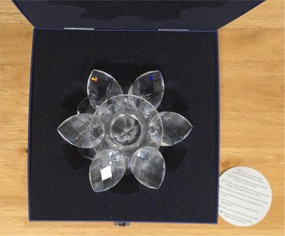 Swarovski Silver Crystal Candleholder Waterlily MIB 7600/125