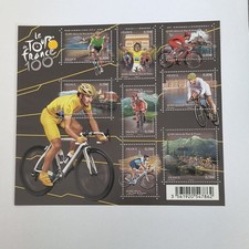 France Bloc-feuillet Tour de France 100 Cyclisme 8 timbres avec code-barres