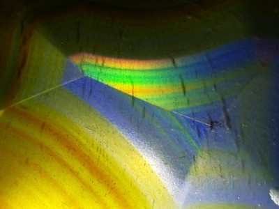Rare Polished ''Iris Agate'' Slice with Backlight Color Bands from Indonesia 13.3g