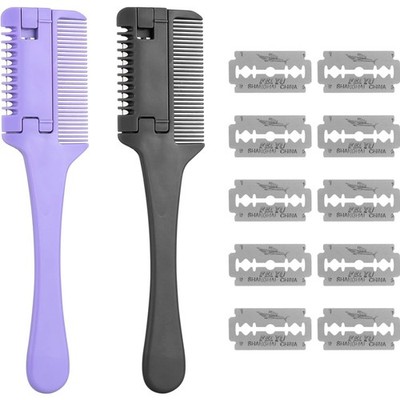 Hair Trimmer Comb Thinning Knife, Comb Thinning Hair Cutting Tool, Double Sid...