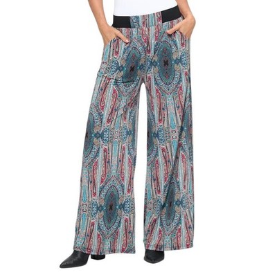 Magic Pantz Wide Leg Pants Comfortable Summer Fashion One Size - Turquoise Boho