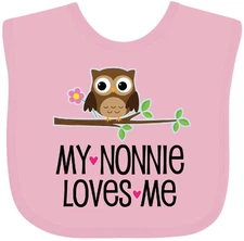 Inktastic My Nonnie Loves Me Grandchild Baby Bib Childs Clothing Shower Clothes