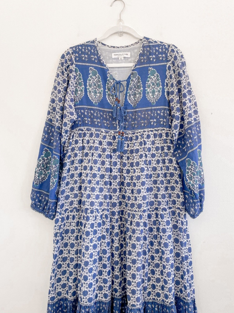 Emerson Fry India Collection Indigo Heirloom Maxi Dress S image 8