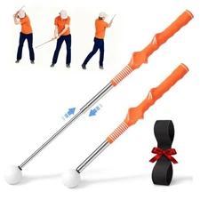 Retractable Golf Swing Training Aid, Right-Handed Tempo Stick Golf, Golf Orange