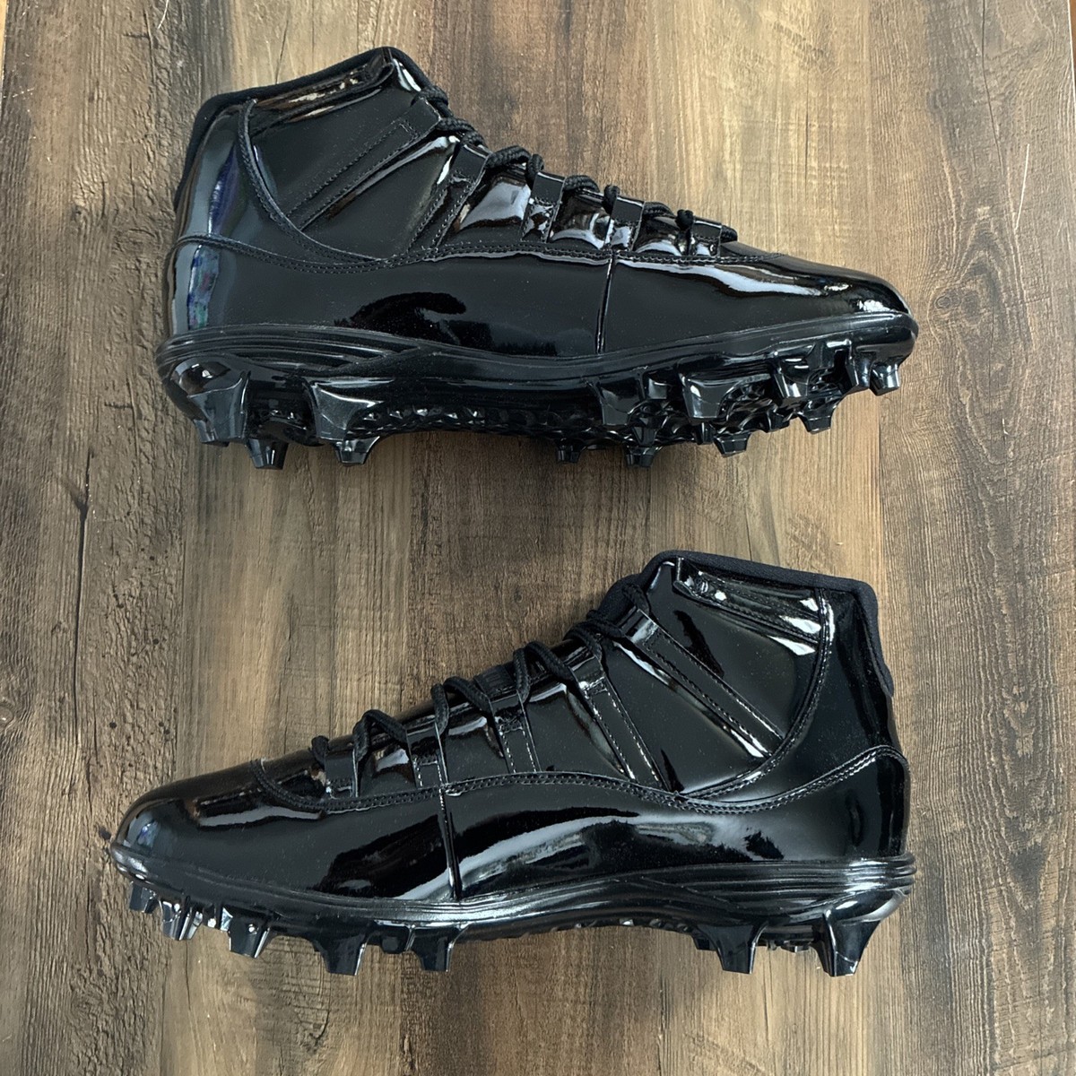Air Jordan 11 Mid TD Football Cleat Patent Black Men Size 17  display picture 3