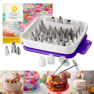 Wilton Master Spritztüllen Set 55 tlg. incl. Box Edelstahl Garnier Tüllen Torte