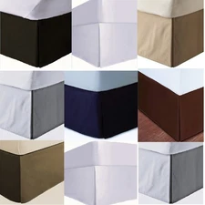 Easy Tuck (NO PLATFORM) Tailored Bed Skirt || 600 TC Solid Cotton Drop 22" - 25"