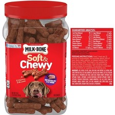 Milk-Bone Soft  Chewy Dog Treats Beef  Filet Mignon Real Chuck Roast 25 Ounce