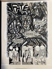 Original Comic Art Mixed Media Steve Stiles “Fate” 3 page complete comic story 1