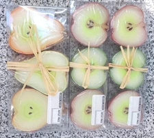 9 Floating Candles APPLES PEARS Red Green Halves NIP 3" X 2"