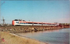 Vintage 1974 Amtrak Yankee Clipper Train Postcard Stonington CT