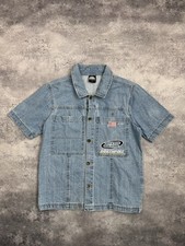 South Pole Denim Button Up Shirt Mens M Blue Southpole USA Jeans Y2K Grunge SK8