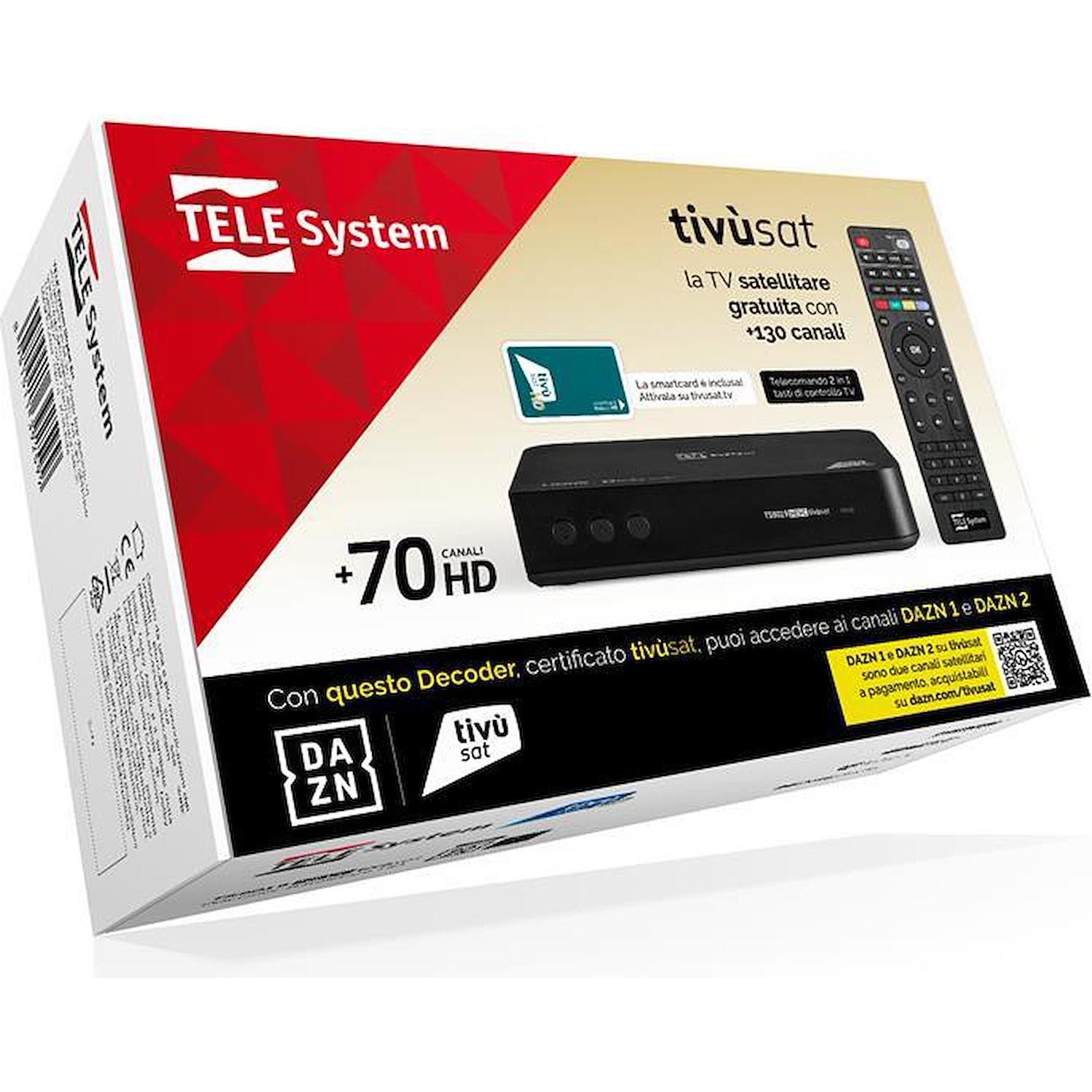 Telesystem TS9019 Decoder Satellitare HD per Camper e Casa | 12V