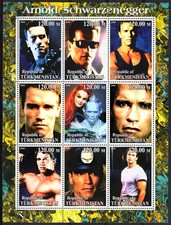 Turkmenistan 2000 ARNOLD SCHWARZENEGGER austriacko-amerykański arkusz aktora perforowany