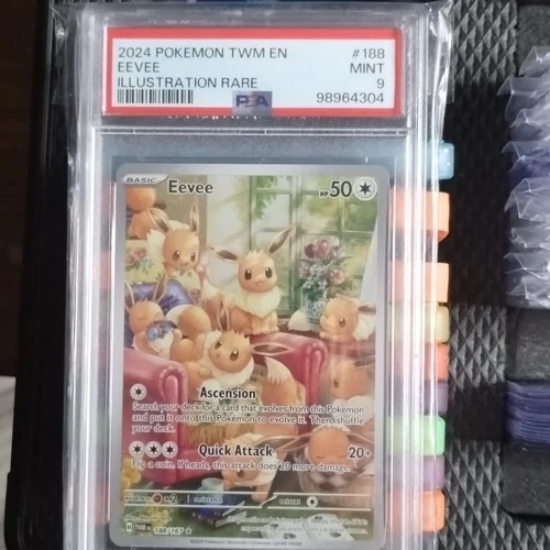 Pokémon Eevee Sv06 Twilight Masquerade 188/167 Illustration Rare Holo EN PSA 9