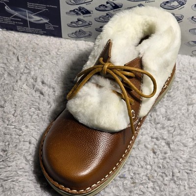 Birkenstock Memphis High Mid Brown Leather Fur Lined Boots EU 36 Wmn 5 NIB