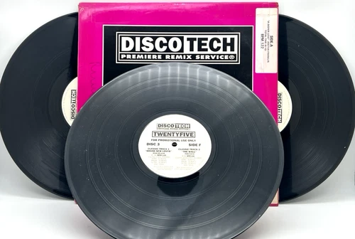 DISCO TECH TWENTY FIVE PREMIERE REMIX SERVICE THREE VINYL LP SET EXCELLENT!!