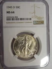 NGC MS 64 1945-D Liberty Walking Half Dollar