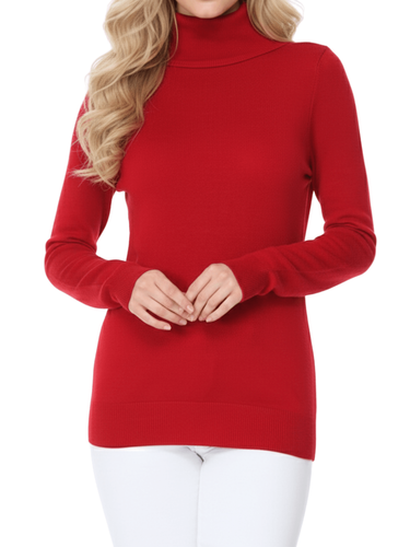 YEMAK Damen klassischer Langarm Rollkragen Pullover Sweater MK3349 (S-L) - Bild 15 von 21