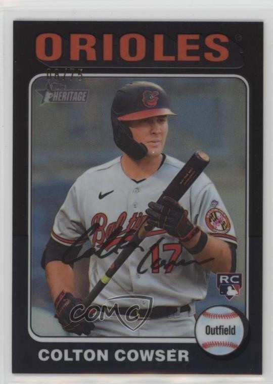 2024 Topps Heritage Chrome Black Refractor 8/75 Colton Cowser #388 3a1