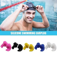 Soft Silicone Swimming Surfing Ear Plugs Reusable Silicone w/Case  Accessories