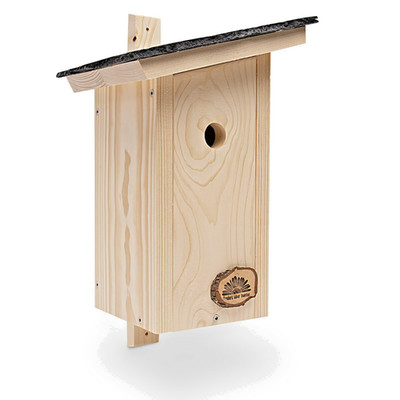 Nistkasten Nisthilfe Vogelhaus Kohlmeise mit Naturschiefer Dach Ø32mm aus WfbM
