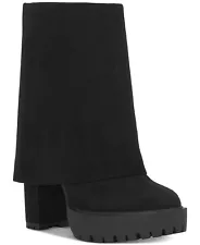 INC International Concepts Acelina Fold-Over Cuffed Dress Booties  Black