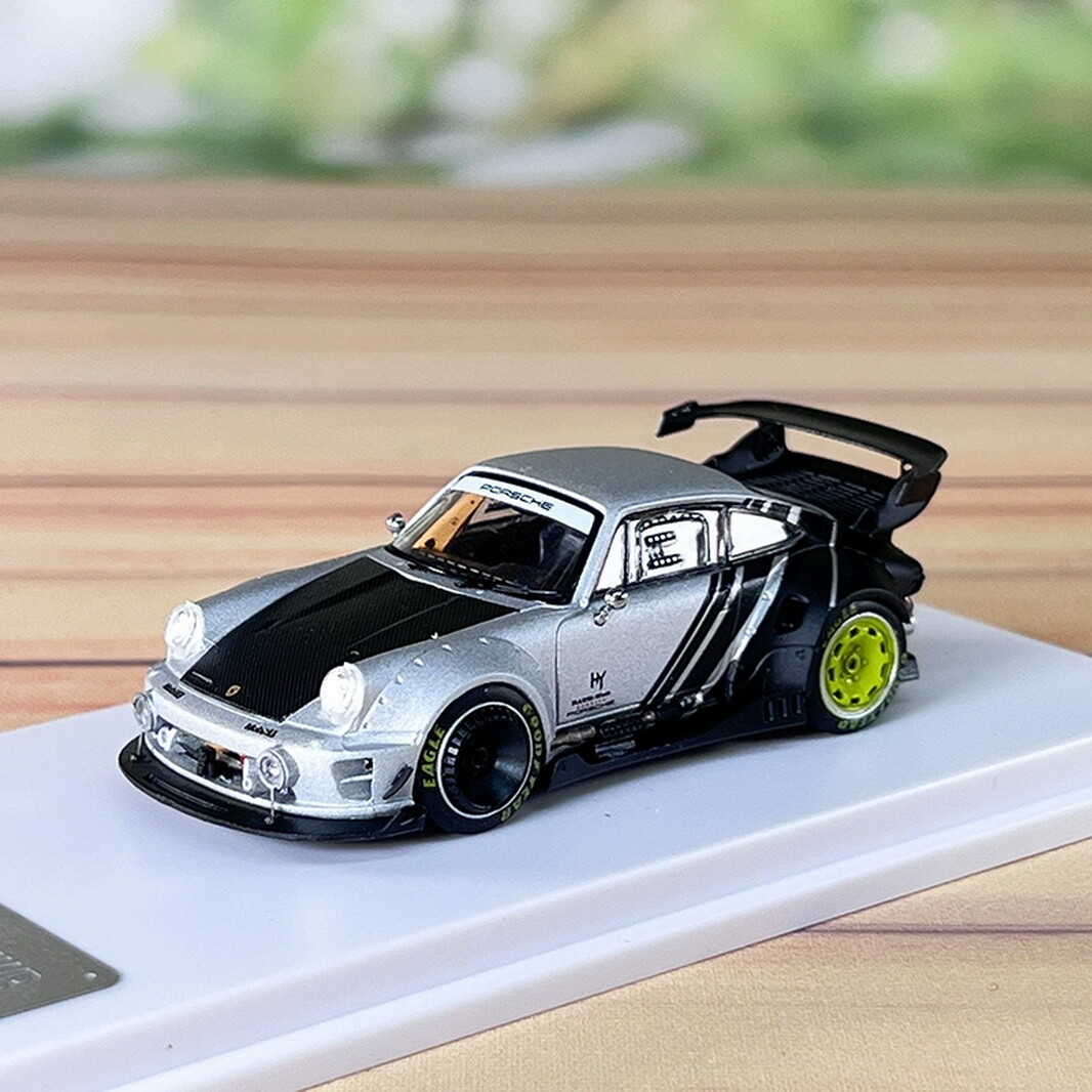DCM 1/64 Scale Porsche 964 RWB Sliver/Black Diecast Model