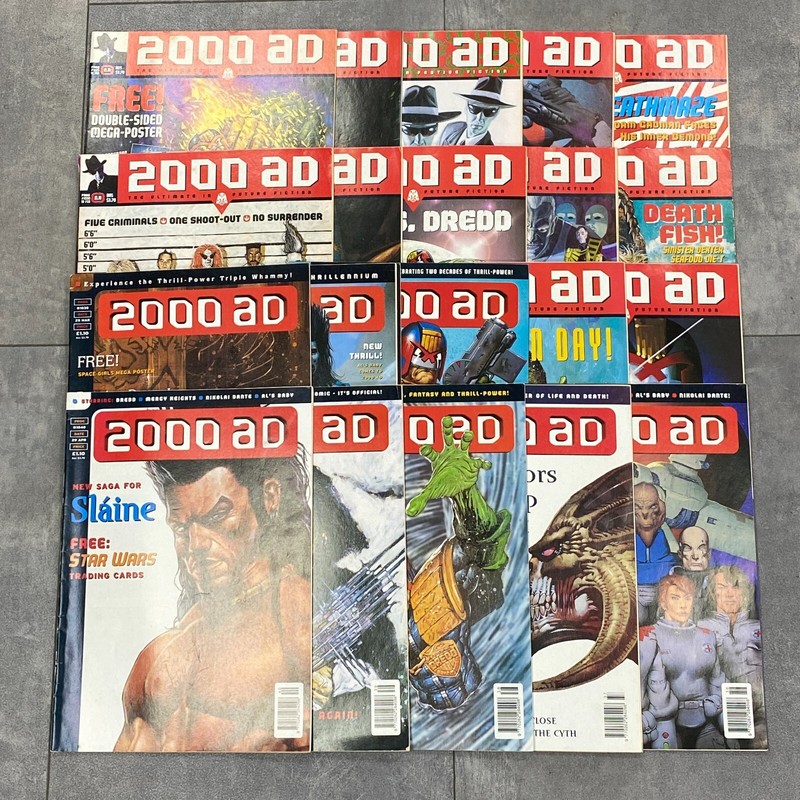 2000AD COMIC BOOK LOT 20 ISSUES JUDGE DREDD ABC ROBOTS ROGUE TROOPER REBELLION