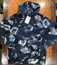 Nike Therma-FIT All-Over Print Gray White Hoodie Men's Size Small