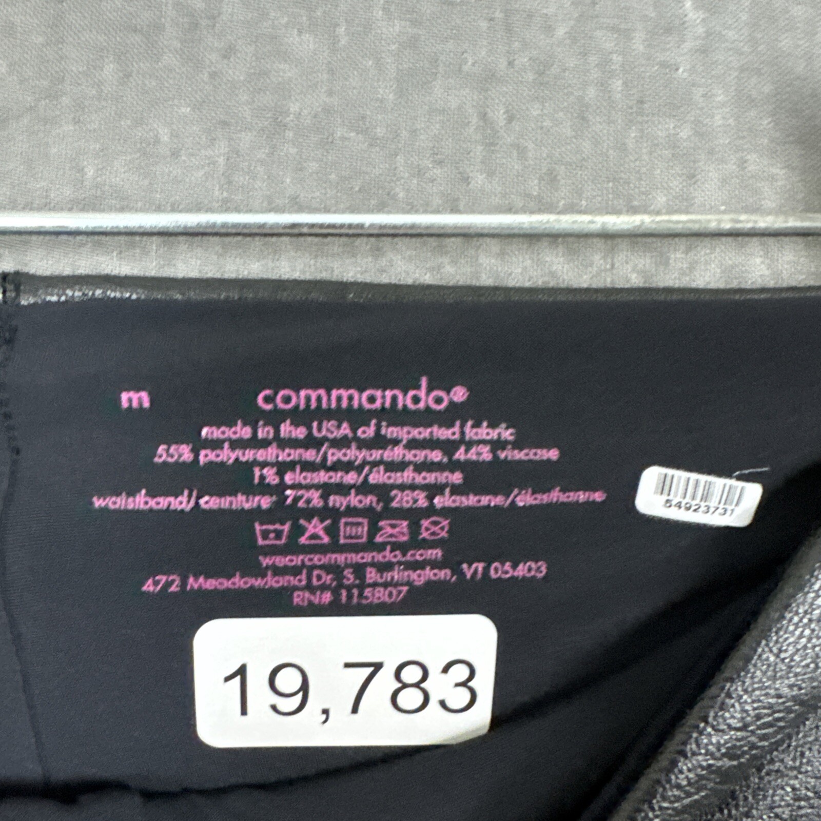 Commando Women's Size Medium Solid Black Faux Lea… - image 6