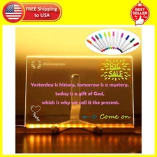 Shurangama Colorful 12 Colors LED Dry-Erase Note Board - Acrylic Message Boar...