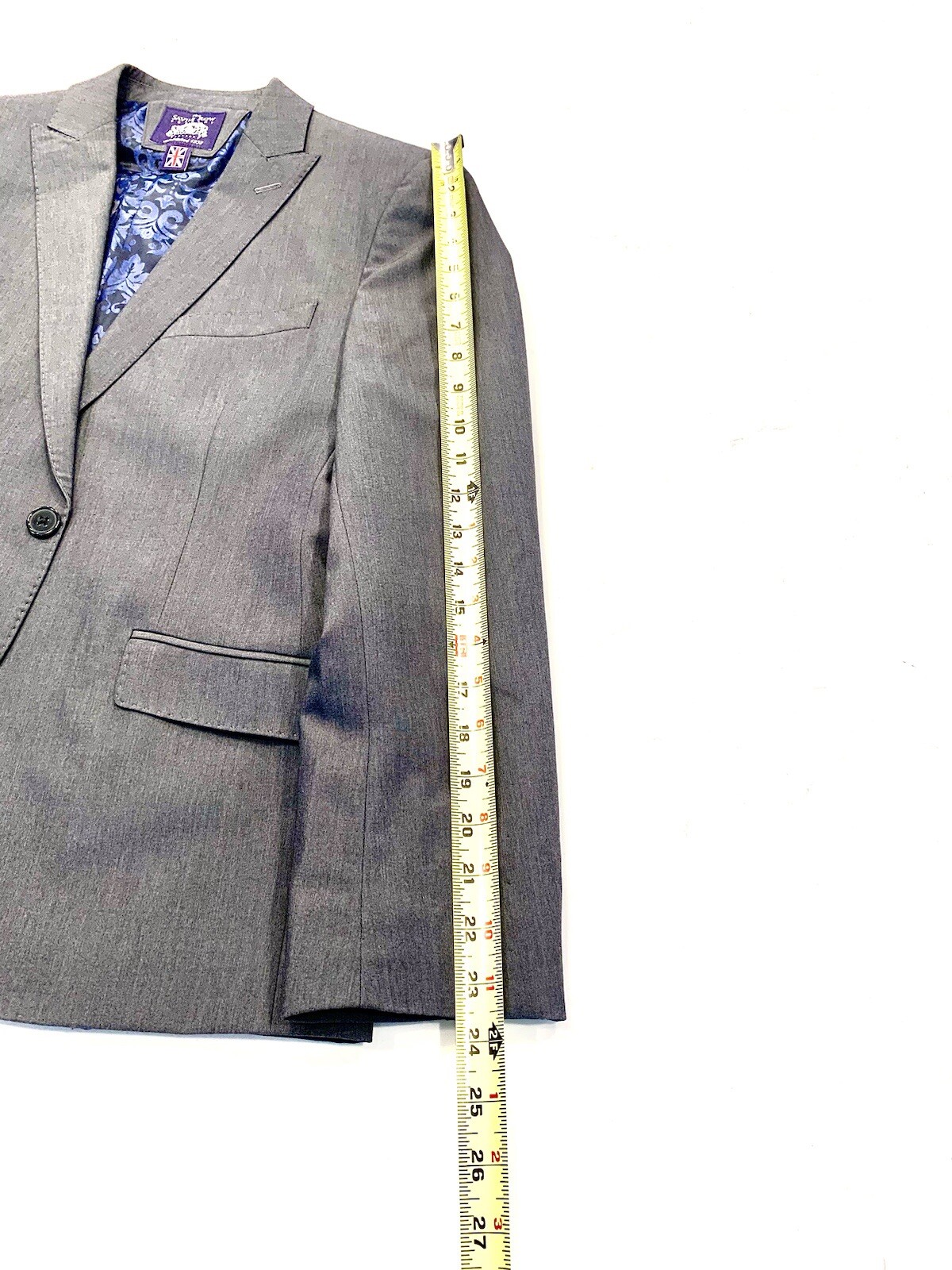 FILA Giacca blazer uomo The Savile Row taglia 40S (taglia reale 41S) stile moderno grigio.