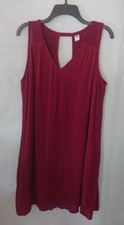 Women's Flowing Burgundy Embroidered Old Navy Dress Size Large