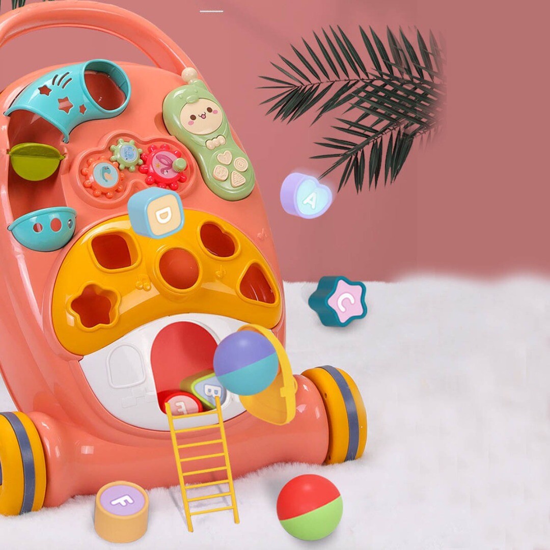 Multifunction Steps Baby Walkers Sound Music and Lights Fun Push Along