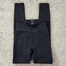 Spanx Assets Womens Leggings Size Small Red Hot Label Black Pull-On