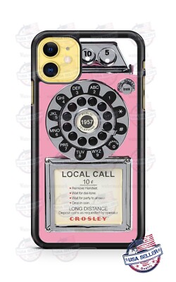 Rotary Dial Pink Telephone Booth Phone Case for iPhone 16 Samsung s25 Google Mot