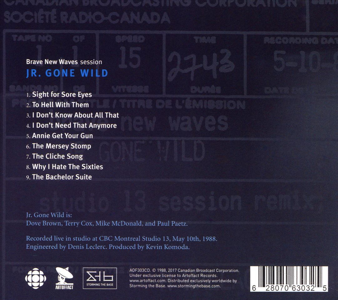 JR. GONE WILD BRAVE NEW WAVES SESSION NEW CD