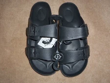 NEW, LADIES SOLE MATES RUBBER LIGHTWEIGHT SANDALS, BLACK, SIZE 8