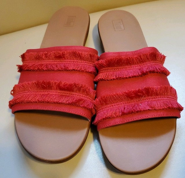 FitFlop Women's Sola Fringe Slide Sandal Adrenaline Red Sz 7 for sale online | eBay