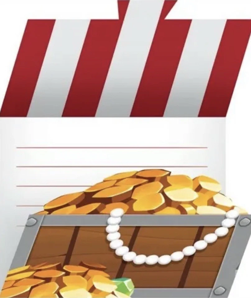 Pirate Treasure Gatefold Invitations 8 Pack 4.5" x 4.5" Paper Birthday Invites - Image 2 of 3