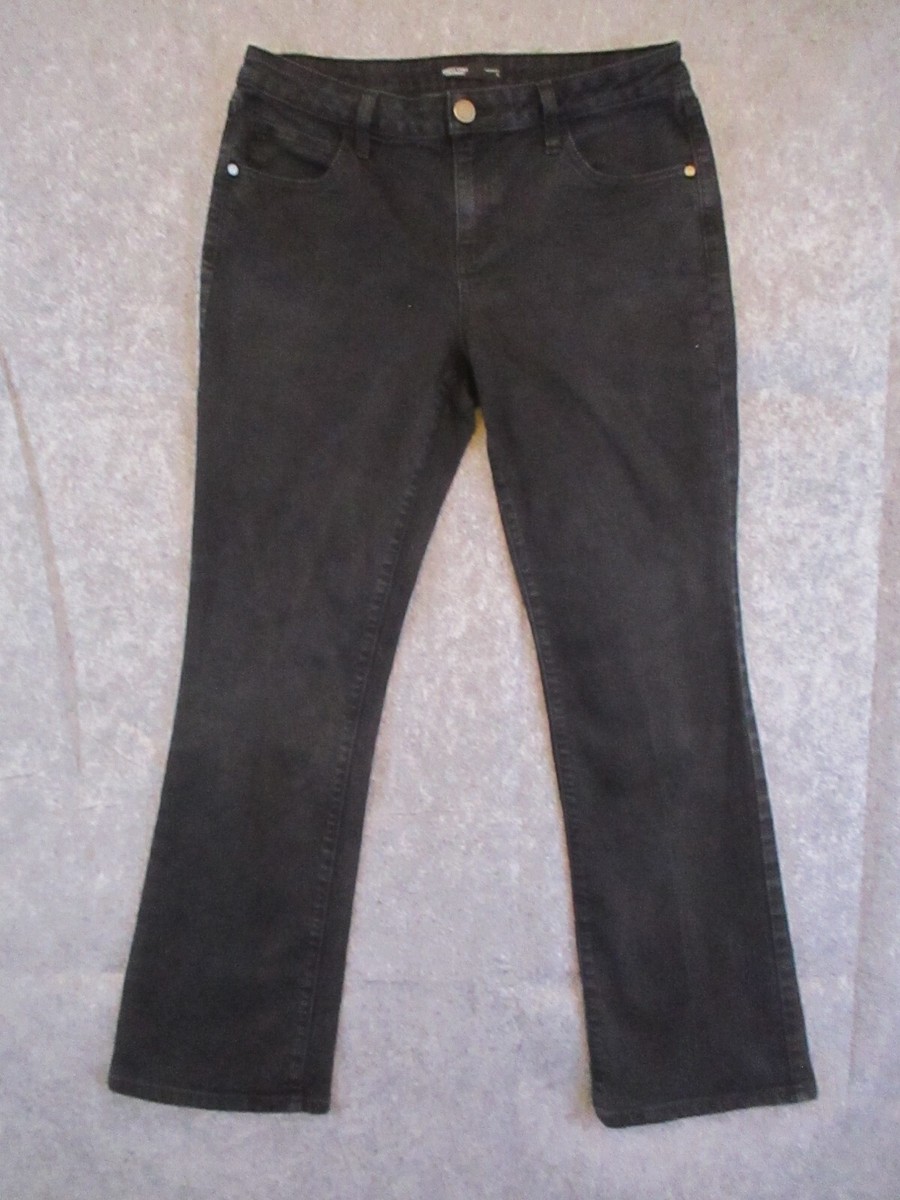 Simply Vera Wang Jeans Womens 12 Black Denim Bootcut Mid Rise